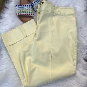 Herman Geist Capri Cuffed Pant (Butter Yellow, 14)